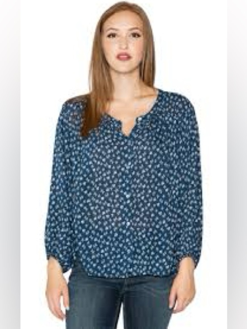 Velvet by Graham & Spencer  Kissan  Floral Printed Gauze Peasant Blouse Top M